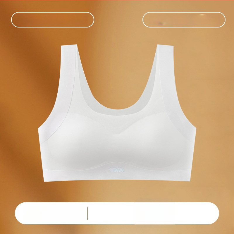 Varratlan sportmelltartó tinédzsereknek, 3/4 kosár, vékony formázott kosár, nylon-spandex anyag, légáteresztő és kényelmes, pamut bélés