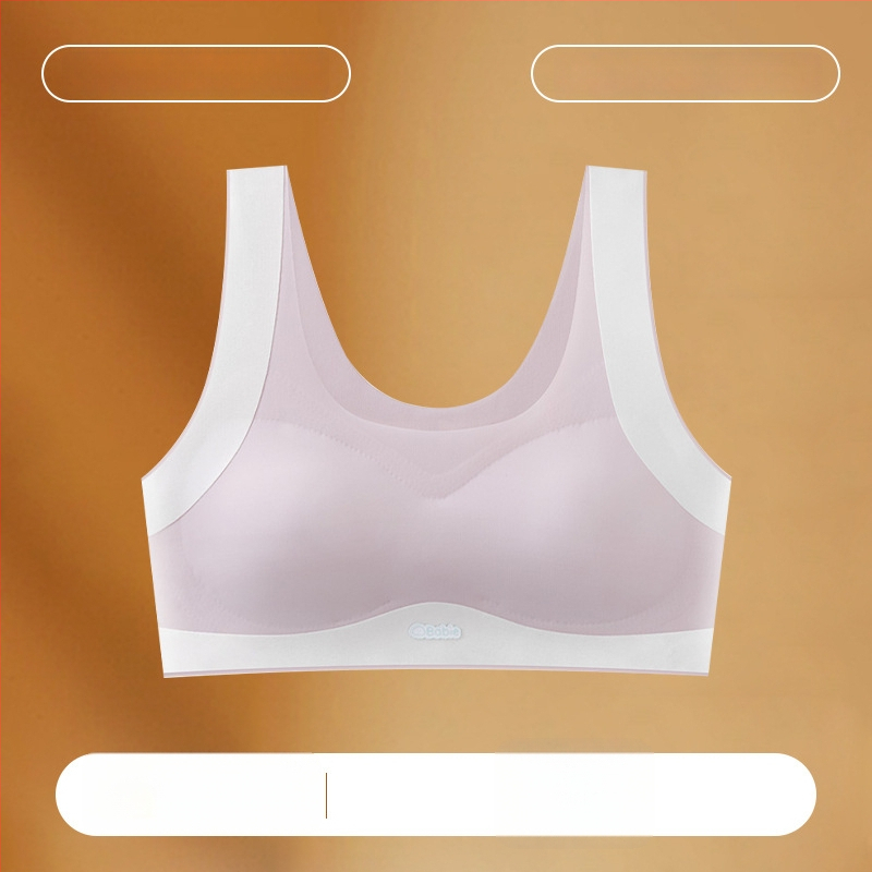 Varratlan sportmelltartó tinédzsereknek, 3/4 kosár, vékony formázott kosár, nylon-spandex anyag, légáteresztő és kényelmes, pamut bélés