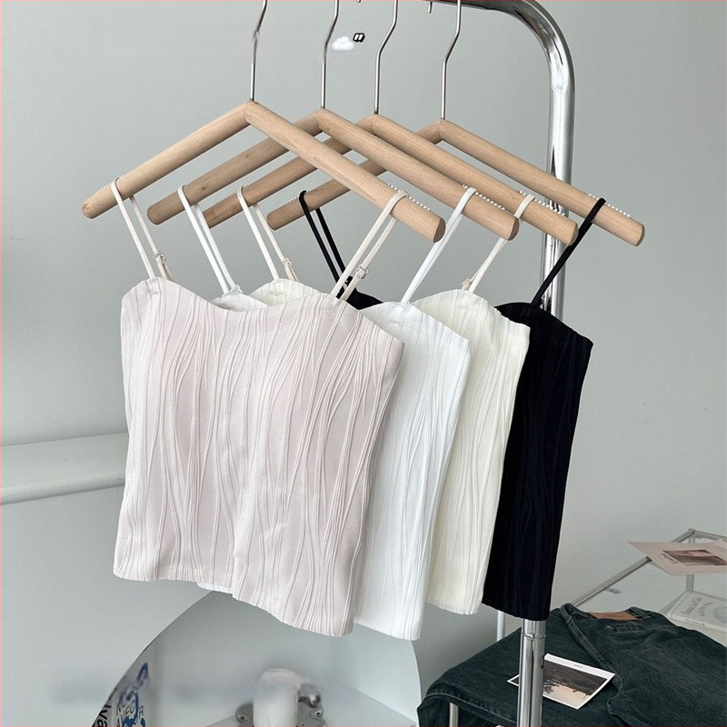 Nyári női topp ice silk anyagból, beépített párnákkal, csipével, mély dekoltázs, szép hátsó rész