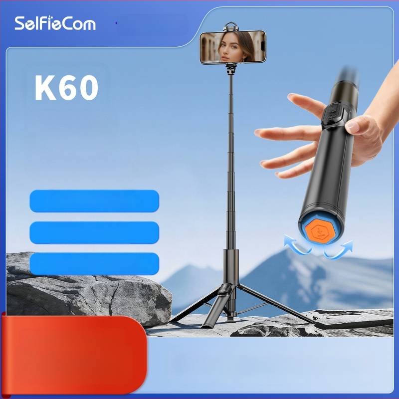 K60 selfie bot tripod fókuszállítással és távirányítóval - hordozható telefontartó élő közvetítéshez