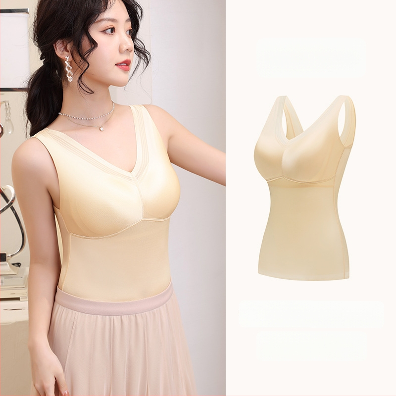 Varratlan, rendkívül rugalmas mulberry-selyem felső részhez, latex melltartó poharakkal, oldalsó mellszív formázás, shapewear a felsőtestre