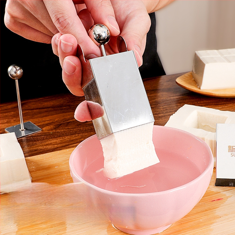 Krizantéma mintás tofu kés virágok vágásához és tofu reszeléséhez, 304 rozsdamentes acélból, konyhai eszköz