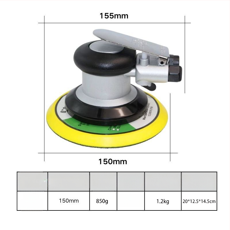 6 hüvelykes pneumatikus excentrikus csiszoló autókhoz – polírozó és waxoló eszköz, rozsda eltávolítása a fémen és csiszolás a festett felületen