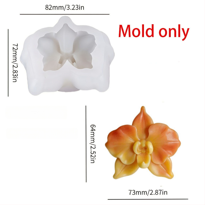 Csillag alakú 3D szilikon forma Phalaenopsis orchidával és napraforgóval, mousse torták díszítéséhez – DIY virág forma