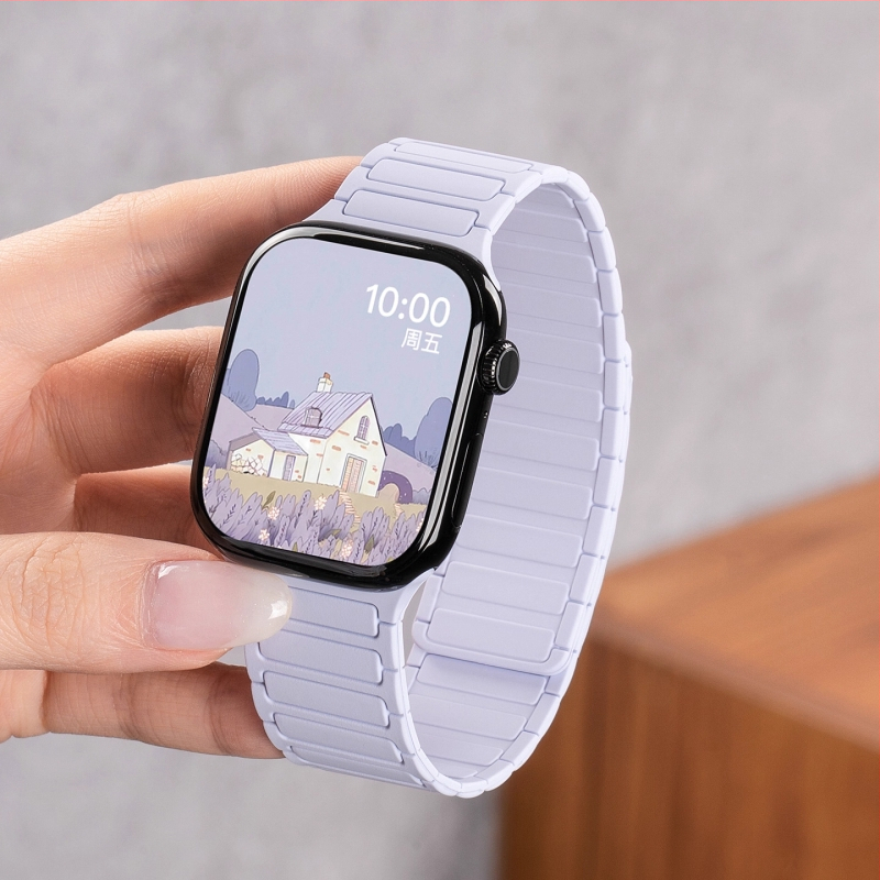 Mágneses csattal rendelkező nylon fonott óraszíj Apple Watch Series 11-hez, 42 mm