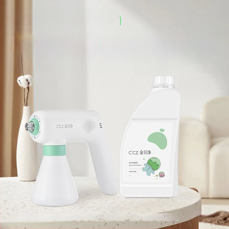 CCZ Elektromos háztartási fertőtlenítő spray fegyver, 1 L hipoklórossav belső levegő tisztításhoz