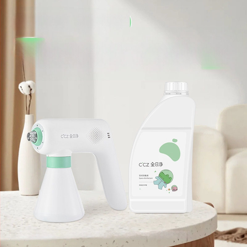 CCZ Elektromos háztartási fertőtlenítő spray fegyver, 1 L hipoklórossav belső levegő tisztításhoz