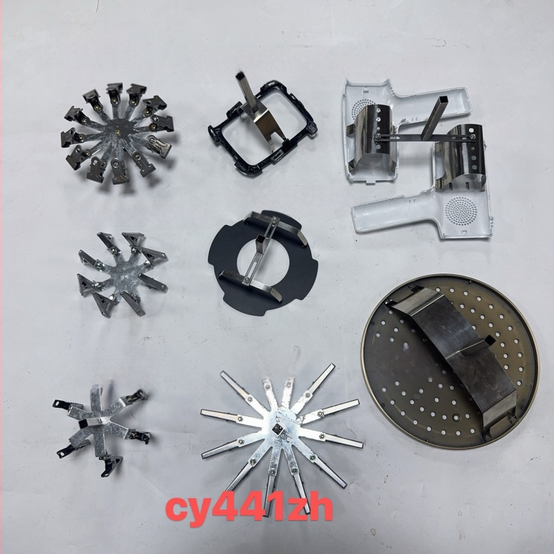 CY437–441zh sorozat: permetezős festés és elektrogalvanizálás kiegészítői, akasztók és képernyőhálók