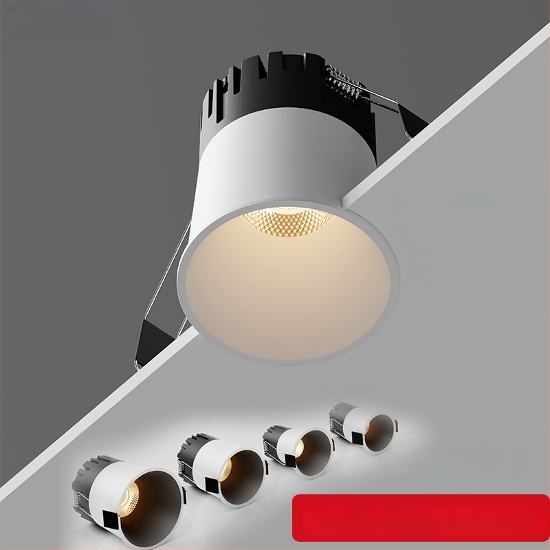 24V állandó feszültségű COB beépített downlight vitrinekhez, anti-glare, Ø75mm alumínium ház