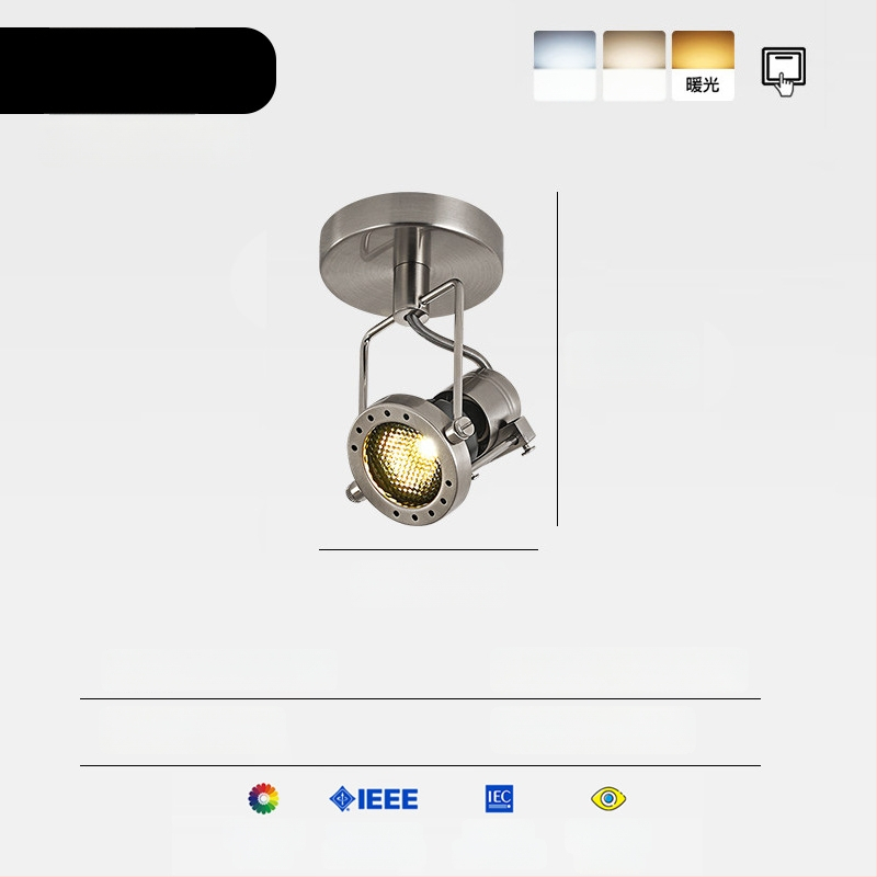 Ipari stílusú felületre szerelt LED spotok, Bauhaus retro fém állítható világítás kávézók és ruházati üzletek számára.