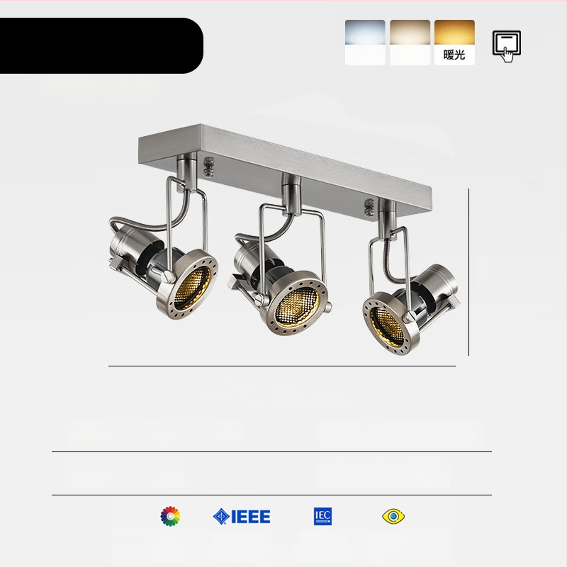 Ipari stílusú felületre szerelt LED spotok, Bauhaus retro fém állítható világítás kávézók és ruházati üzletek számára.