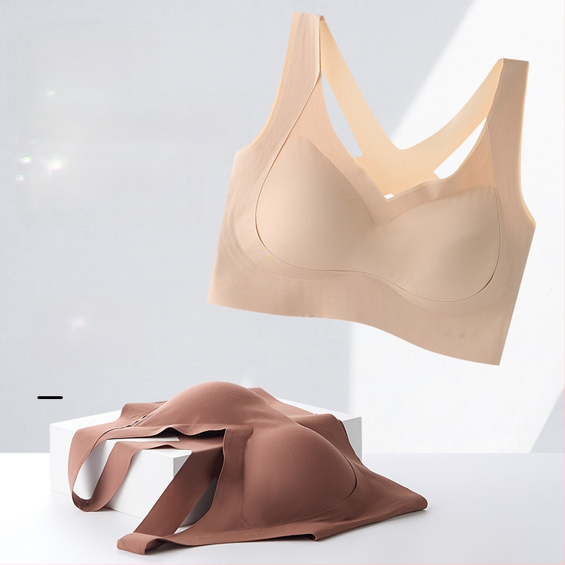Sima, varrás nélküli push-up melltartó oldalsó fedéssel, szép hát, Ice Silk anyag, női jóga felső