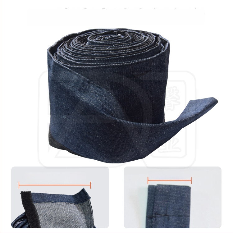 Denim hegesztőpisztoly védőhüvely Velcro-zárral – kopásálló, égésmentes védőréteg plazma vágó- és lézeres hegesztőkábelekhez