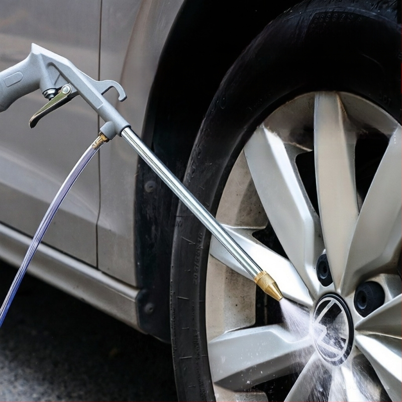Pneumatikus tisztítópisztoly – víz és levegő kettős használatú, nagynyomású permetező autómosáshoz és motor tisztításához, állítható levegőnyomás