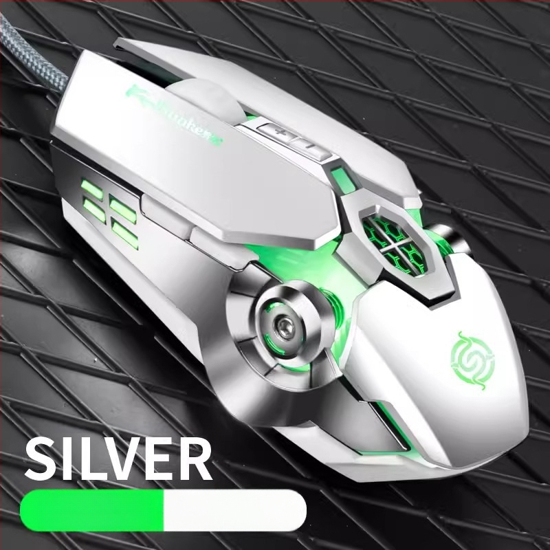 Q7 világító vezetékes optikai gamer egér USB, 1200 DPI, 7 gomb, állítható felbontás, érintő görgő