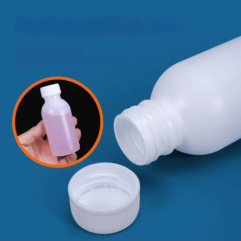 HDPE élelmiszer-minőségű reagáló palack, zárható mintavételi üveg, 100 ml, alkohollal oldható folyadékokhoz, műanyag palack