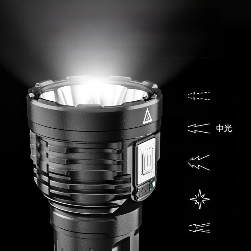 8‑magos LED zseblámpa, ultranagy fényerő, vészhelyzetre, kültéri és otthoni használatra, hordozható, hosszú hatótávolságú, munkalámpa, járőr, újratölthető