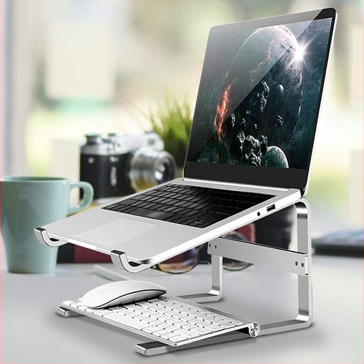 Játékos laptop állvány két rétegű, függőleges kivitel, tartó billentyzet, leválasztható, növeli magasságát az asztalnak, diszkrét hőelvezetés