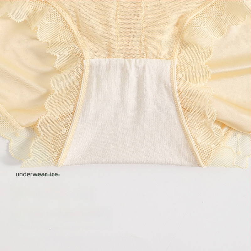 Női magas derekú haskontroll fehérnemű Ice Silk anyagból, Peach-formájú fenékkel, lélegző, gyorsan száradó, pamut bélés