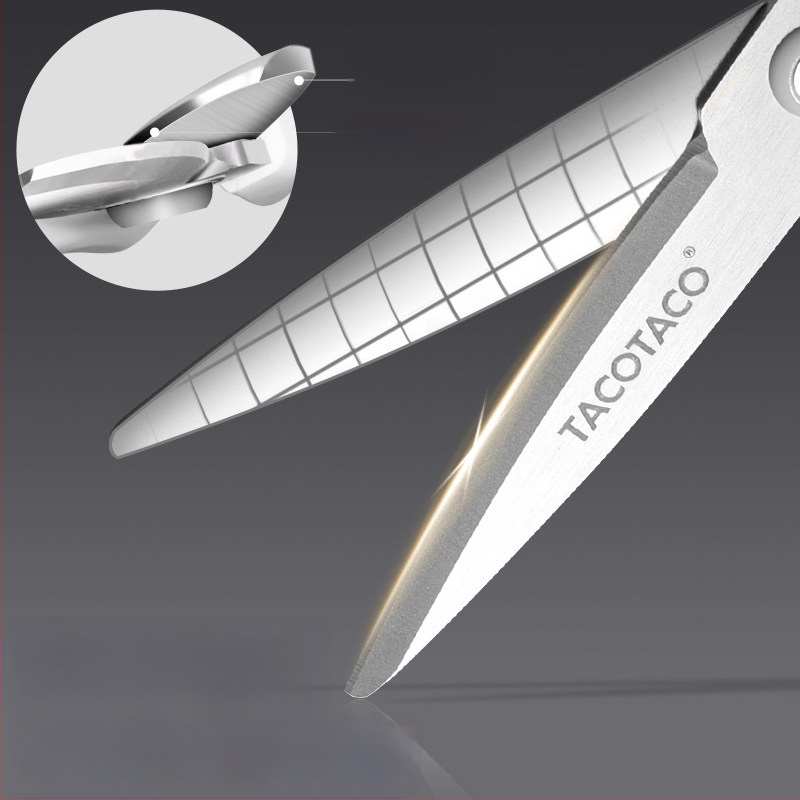 Foarfecă Tacotaco cu strat de titan și design 3D, economisește efortul, oțel inoxidabil, antiaderent, sigur pentru deschiderea coletelor, ascuțite și rezistente la uzură