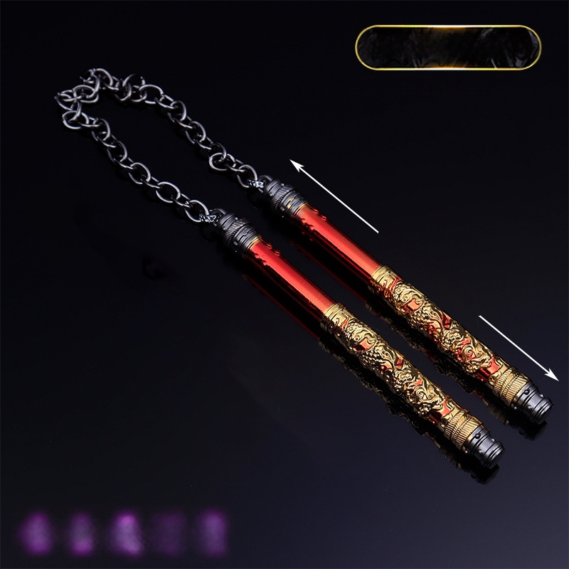 Nunchaku Shenlong metal mare, cuțit de flacură și Cold Front 26 – model decorativ din metal