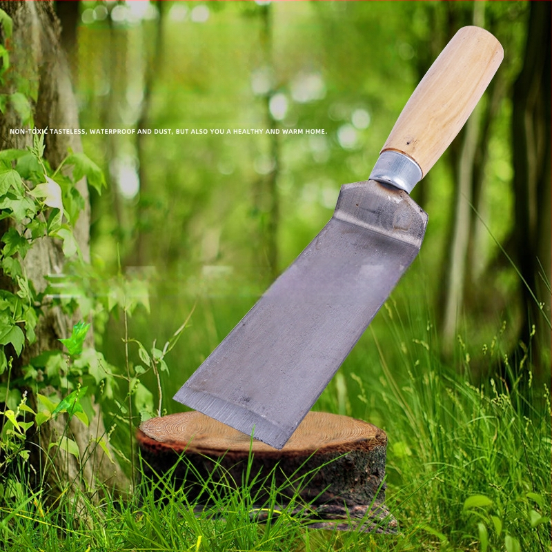 Lopată de grădină cu mâner din lemn, pentru săpat legume sălbatice, usturoi, plivit buruieni și plantarea florilor