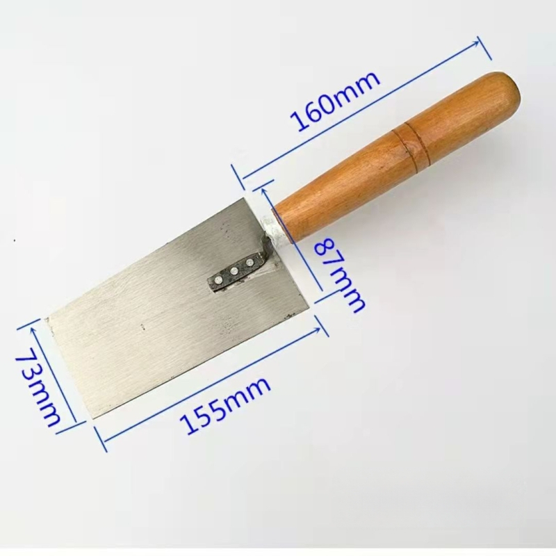 Növesített dűbelezett csempe-spatula, trapéz alakú téglaépítő kés, glettelő kés – fém kőműves szerszámok