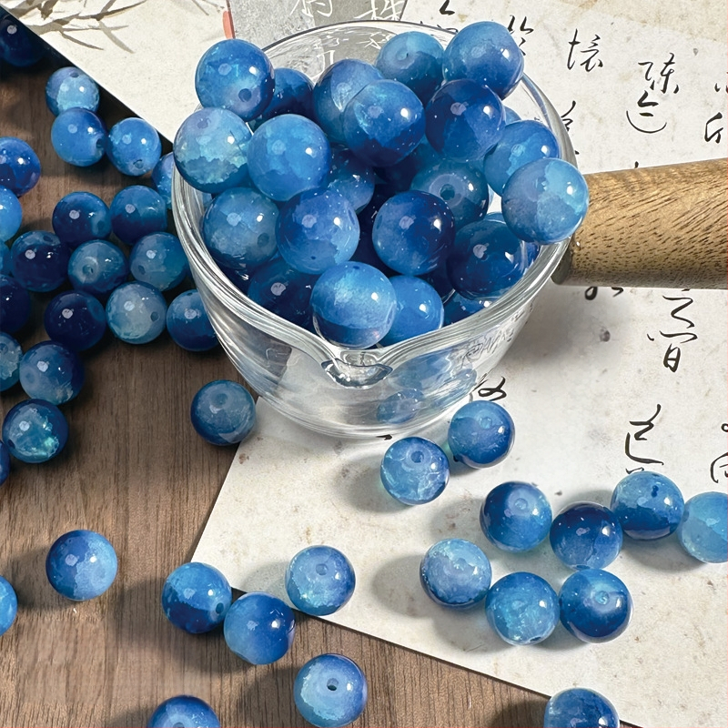 50 db kétszínű üveg gyöngyök 10 mm, szabad gyöngyök DIY ékszerkészítéshez