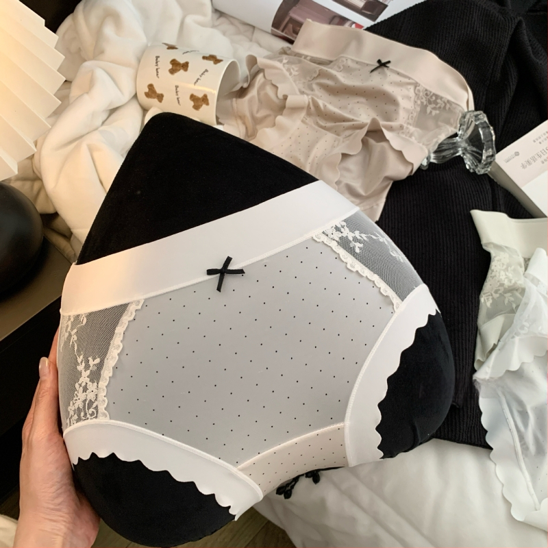 Lux ușor, mătase lucioasă, fără cusături, ice-silk dantelă cu buline, modal, antibacterian, crotch extins, talie medie-înaltă, slipuri pentru femei