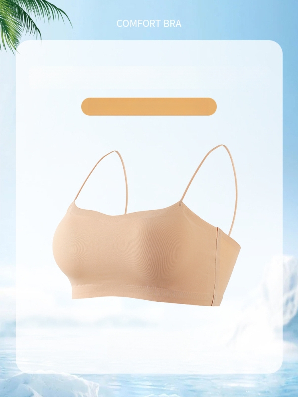 Sutien fără cusături pentru decolteu off-shoulder, bustieră-camisolă cu bretele subțiri pentru rochii