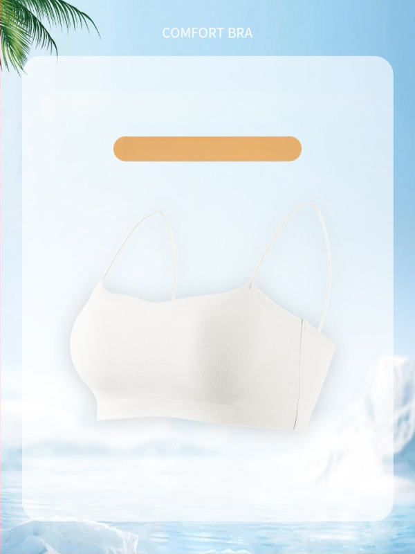 Sutien fără cusături pentru decolteu off-shoulder, bustieră-camisolă cu bretele subțiri pentru rochii