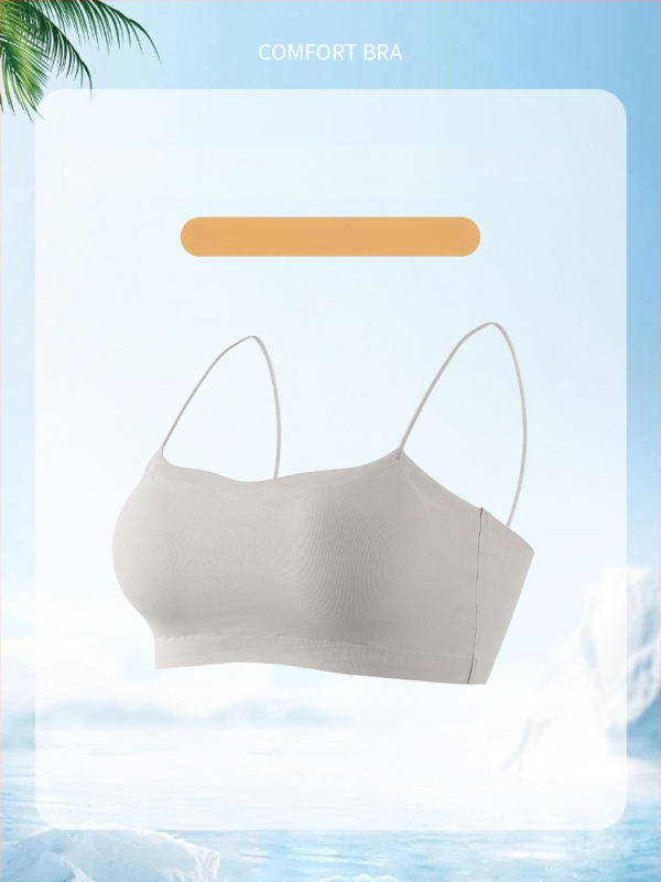 Sutien fără cusături pentru decolteu off-shoulder, bustieră-camisolă cu bretele subțiri pentru rochii