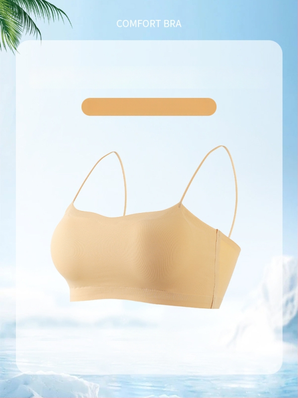 Sutien fără cusături pentru decolteu off-shoulder, bustieră-camisolă cu bretele subțiri pentru rochii