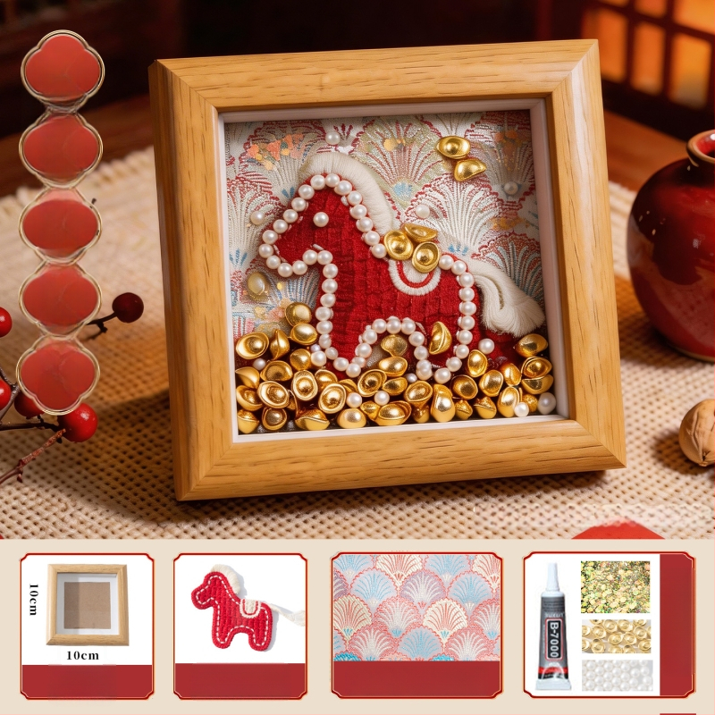 Kit DIY ramă foto din lemn, stil Chinezesc, lucrat manual, activitate pentru familie și team building