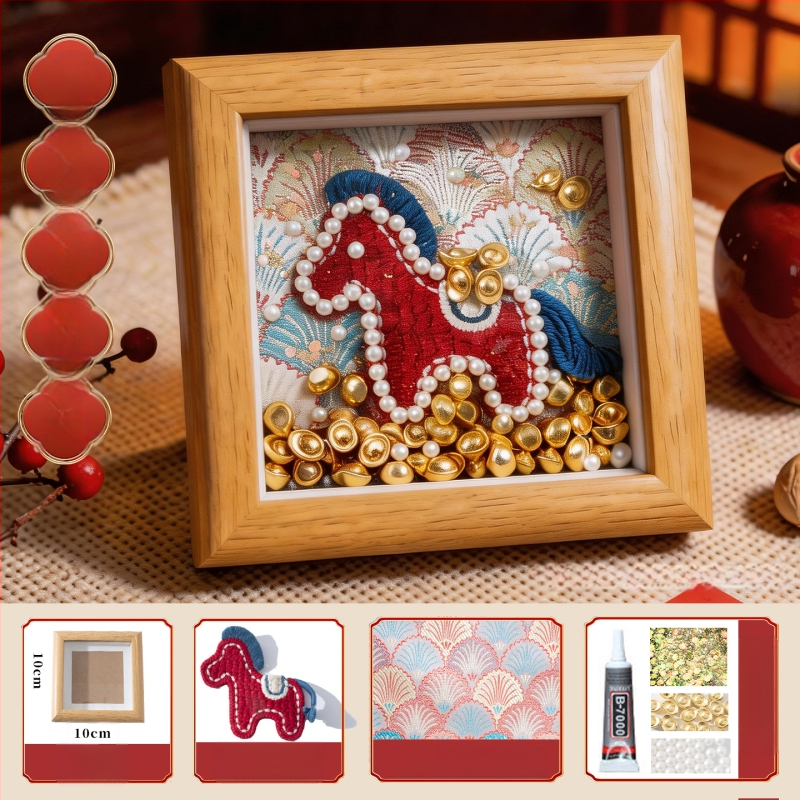 Kit DIY ramă foto din lemn, stil Chinezesc, lucrat manual, activitate pentru familie și team building