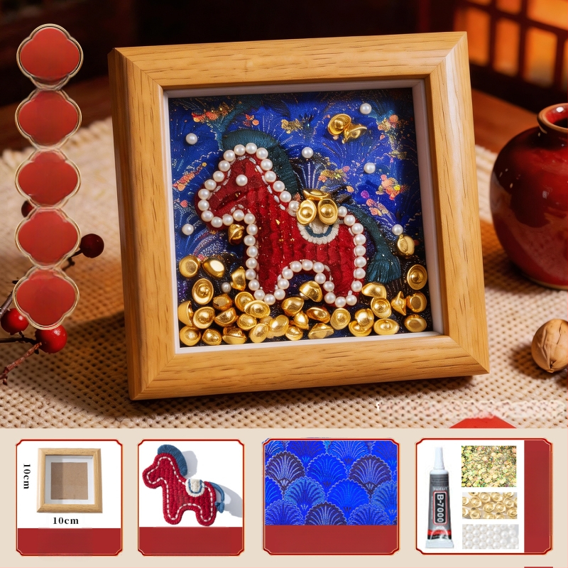 Kit DIY ramă foto din lemn, stil Chinezesc, lucrat manual, activitate pentru familie și team building