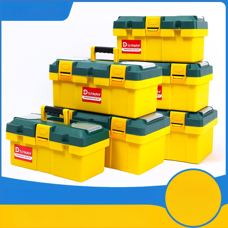 Casetă de unelte din plastic, cu două etaje, portabilă pentru casă și mașină, capacitate mare, multifuncțională