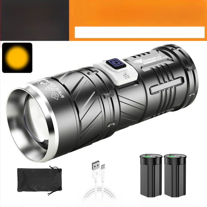 Fener LED Yinnuo pentru exterior - reîncărcabil, ultra-luminos, rază lungă peste 500 m, impermeabil, portabil, lanternă tactică de căutare