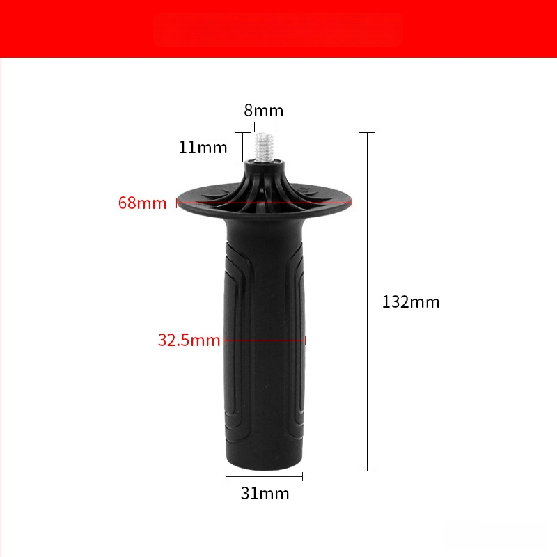 Mâner pentru polizor unghiular 100/125 mm, filetare M8/M10, mâner auxiliar din plastic, accesoriu pentru unelte electrice