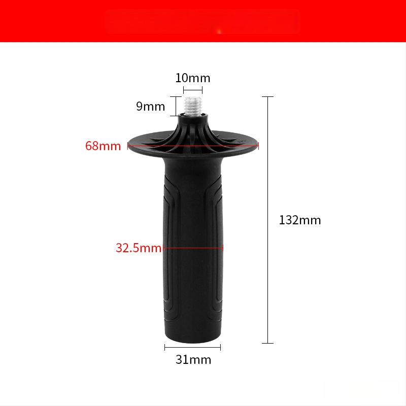 Mâner pentru polizor unghiular 100/125 mm, filetare M8/M10, mâner auxiliar din plastic, accesoriu pentru unelte electrice