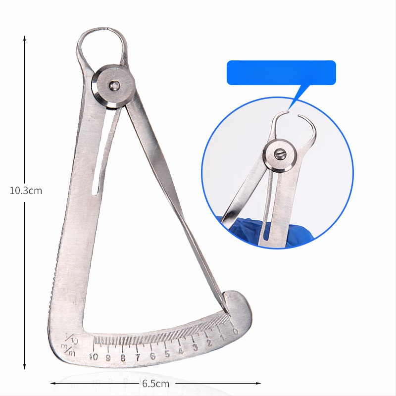 Caliper dentar din metal pentru măsurarea cerii și coroanei interne – înaltă precizie, oțel inoxidabil