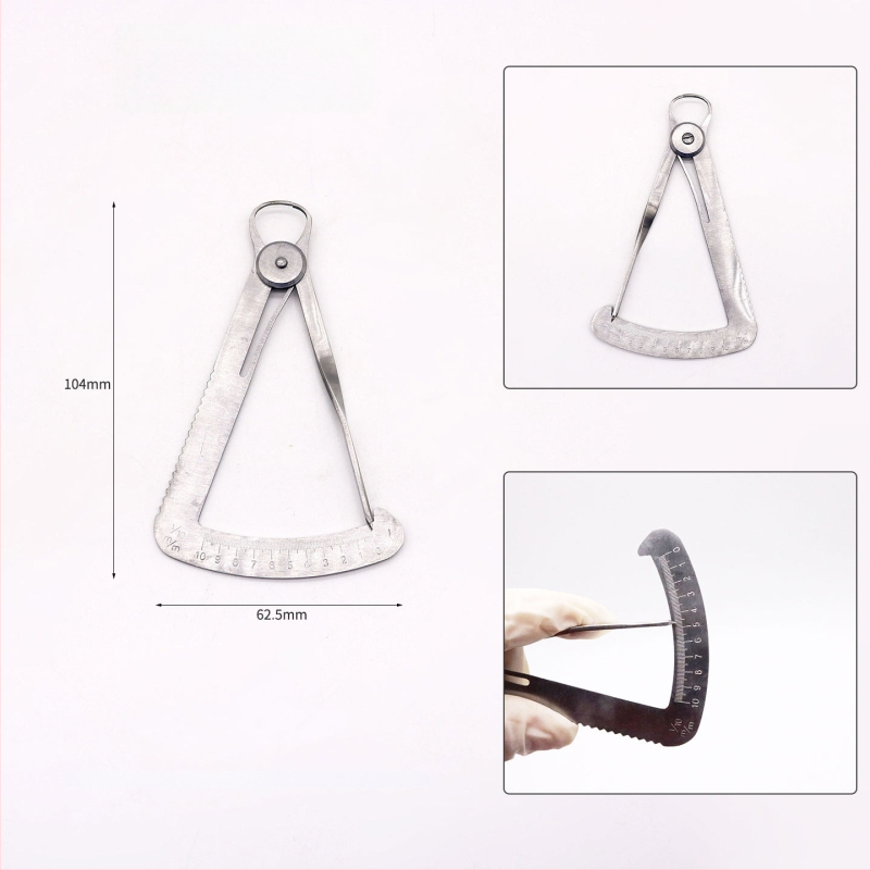 Caliper dentar din metal pentru măsurarea cerii și coroanei interne – înaltă precizie, oțel inoxidabil