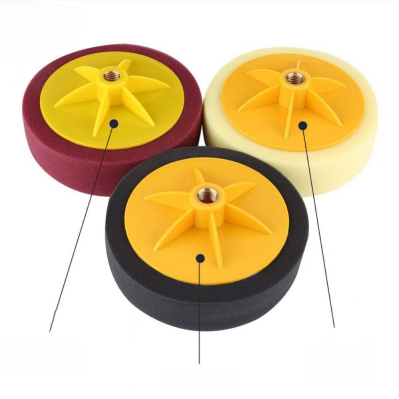 Disc de lustruire din burete de 6 inch pentru mașină, găuri M14/M16, lustruire și ceruire, disc cu șurub, bilă din burete