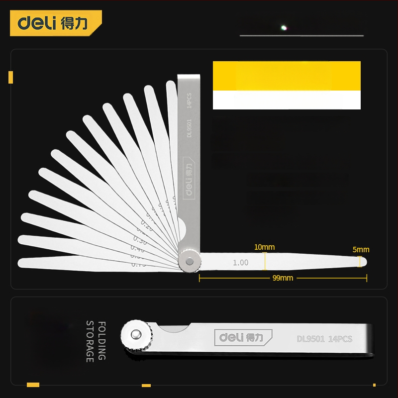 Set de calibru pentru spațiul valvei din oțel inoxidabil, foi de calibru individuale, grosimemetru