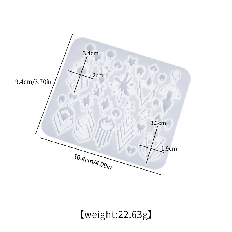 Formă din silicon pentru cercei din rășină DIY — dimensiune mică, forme geometrice retro, goale