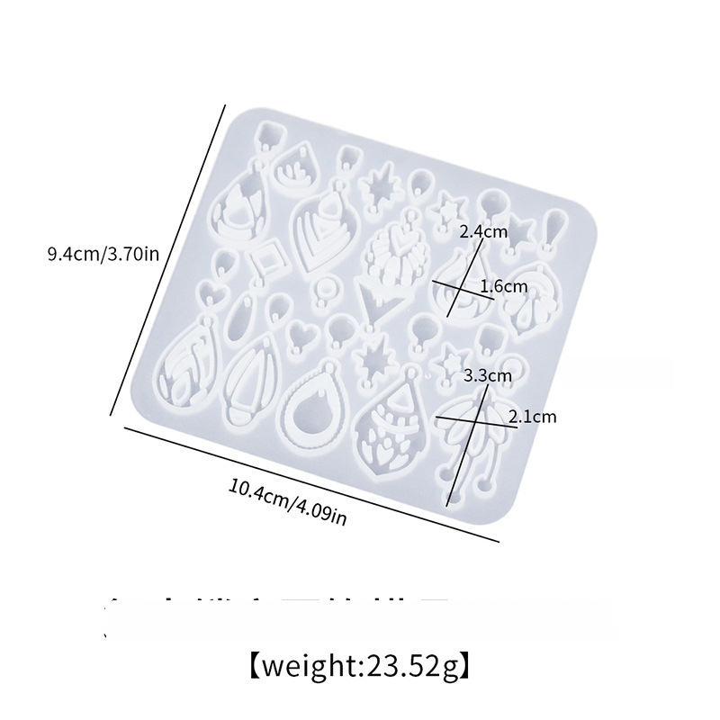 Formă din silicon pentru cercei din rășină DIY — dimensiune mică, forme geometrice retro, goale