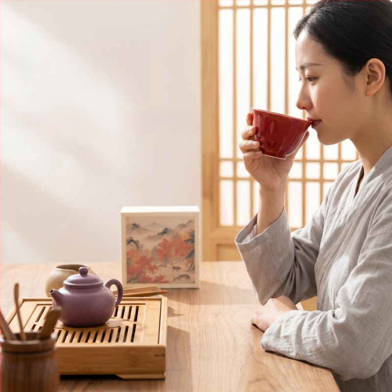 Ceșcuță de ceai din porțelan cu glazură roșie, stil chinezesc, ceramică coaptă la temperaturi înalte, ceașcă individuală pentru uz zilnic