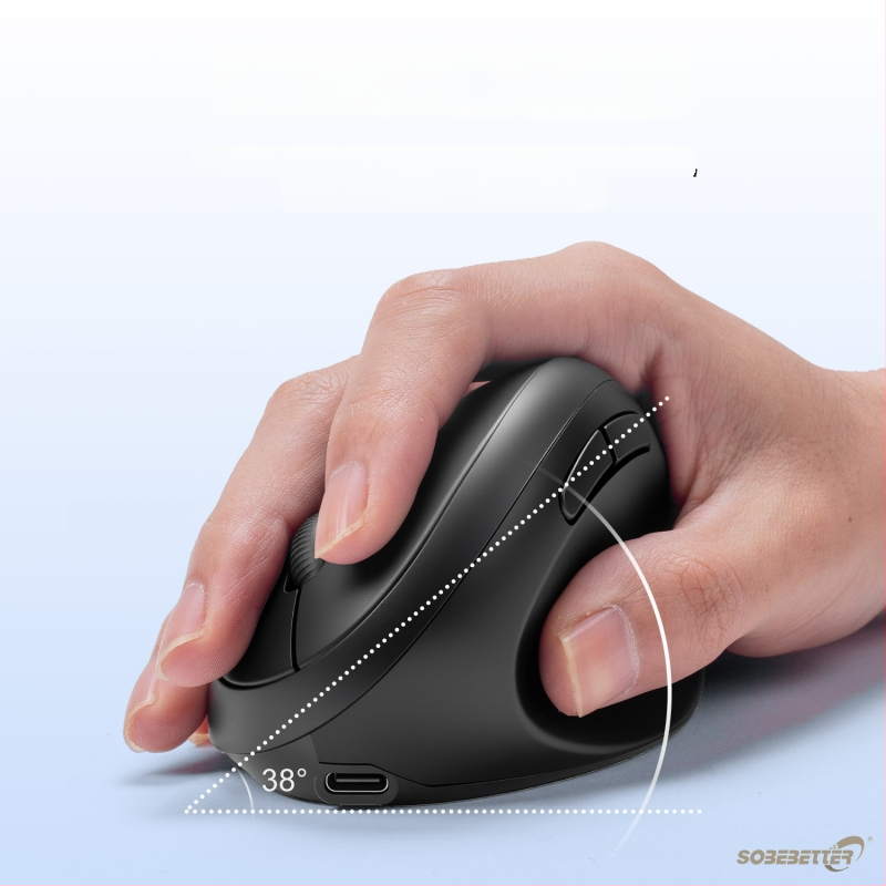Mouse vertical ergonomic, în formă de ou, Bluetooth, încărcare duală, funcționare silențioasă