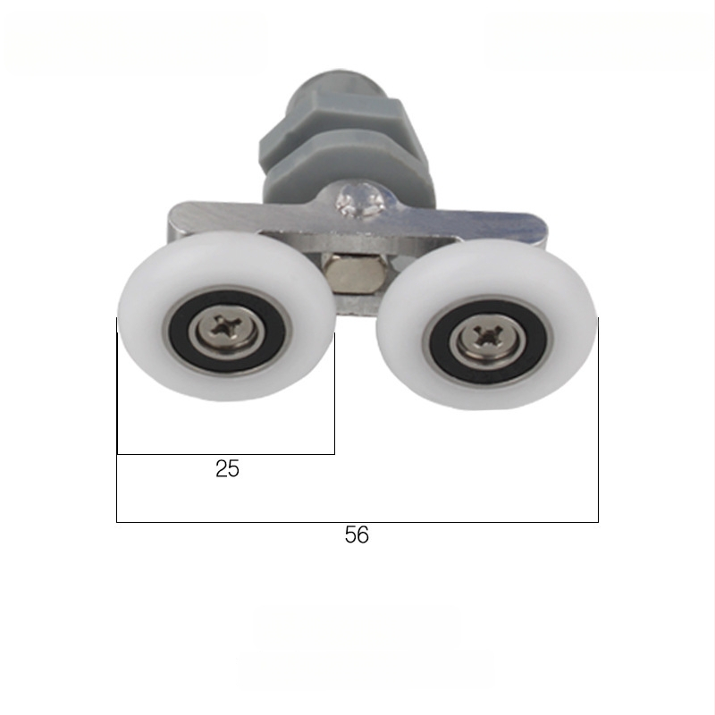 Алуминиев сплавен двойно колелце за душ кабина за плъзгащи се стъклени врати, диаметър 19 мм — Xin Jie Liang