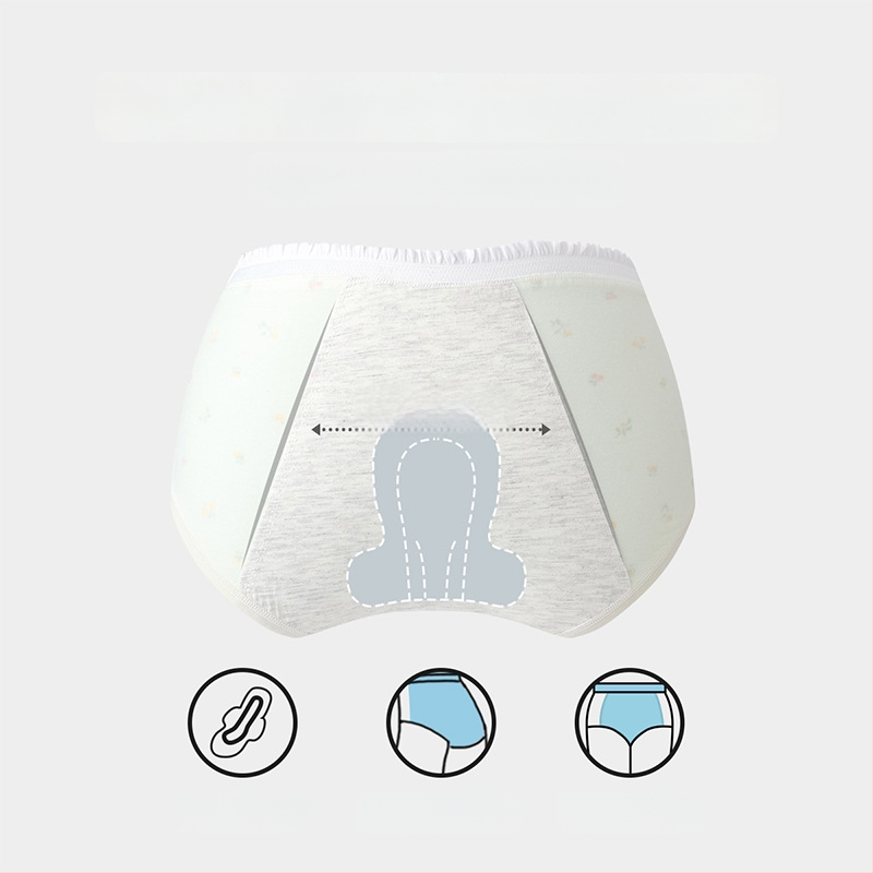 Chiloți menstrual pentru fete, antibacteriali, protecție împotriva scurgerilor, croială triunghiulară, 10A